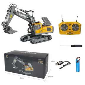 Trator Escavadeira De Controle Remoto Realista RC 11Ch - (FRETE GRÁTIS)