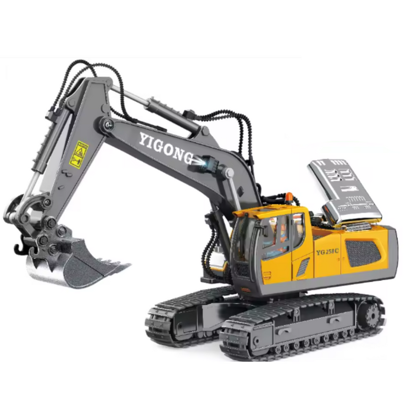 Trator Escavadeira De Controle Remoto Realista RC 11Ch - (FRETE GRÁTIS)